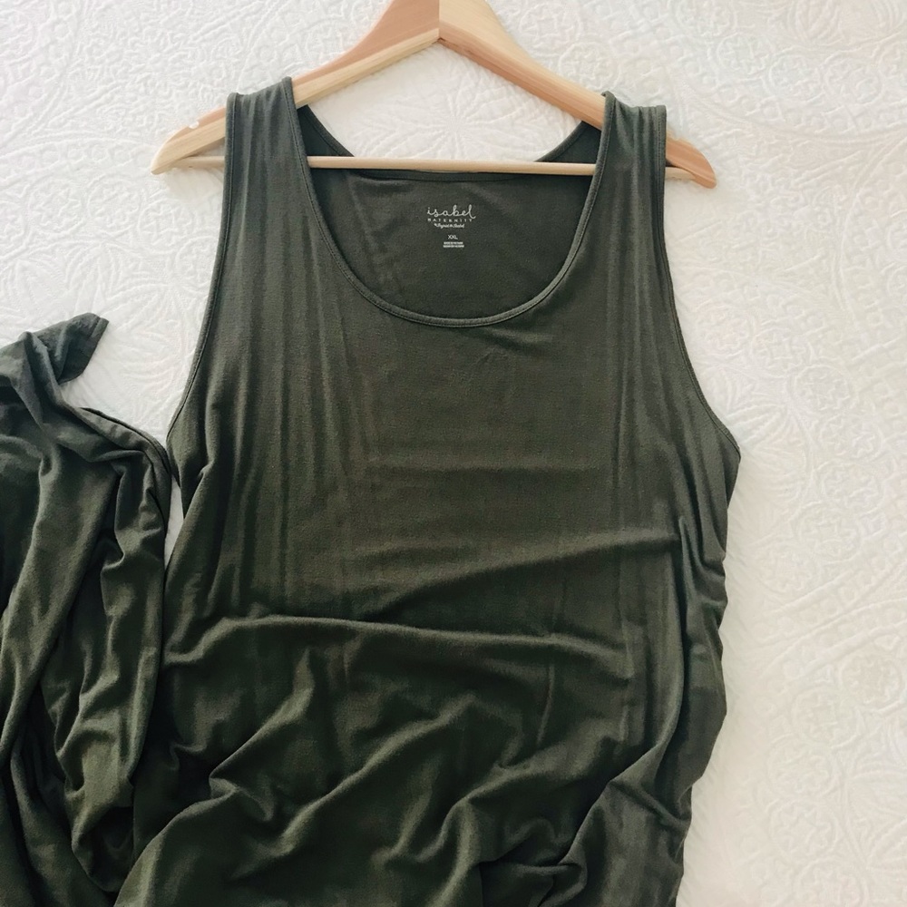 Ingrid and Isabel Olive Green Maternity Dress XXL